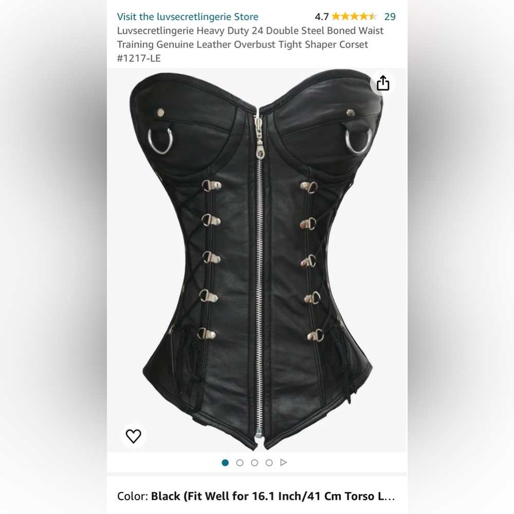 Real leather steal boned sexy corset